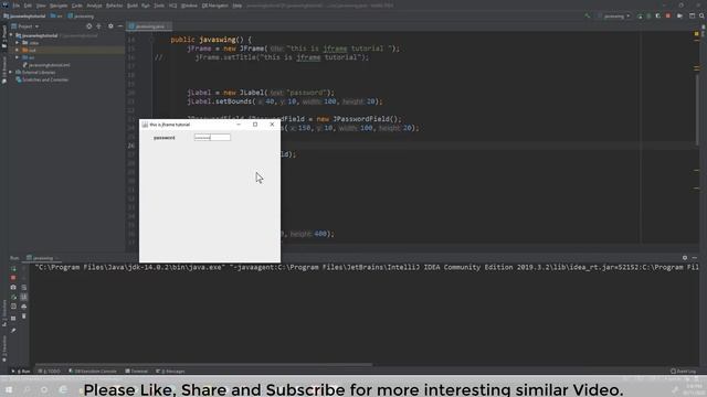 #8 How to use JPassword Field Component Java Swing with GUI Software development tutorial  2021.