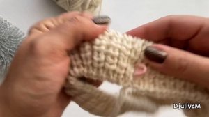 Полупатентная резинка по кругу и поворотными рядами