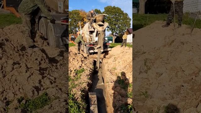 заливка бетоном фундамент 9 на 9. 18 кубов,до земли смотреть онлайн
