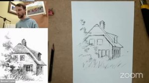 Рисуем домик карандашом и обсуждаем новый марафон по скетчингу! Эфир с Ярославом Ступиным