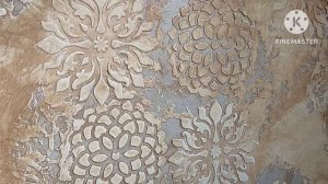 декоративная штукатурка из обычной акриловой шпаклёвки и трафарета