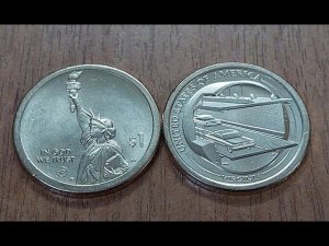 1 доллар 2021г.  "Мост через Чесапикский залив. Вирджиния"