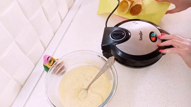 Смотрим как приготовить #вафли Let's watch how to prepare #waffles Dondurma külahi смотреть онлайн