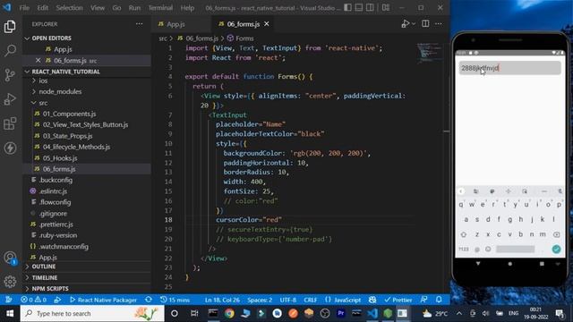 TextInput & Forms in React Native #8 || React Native Tutorial for Beginners смотреть онлайн
