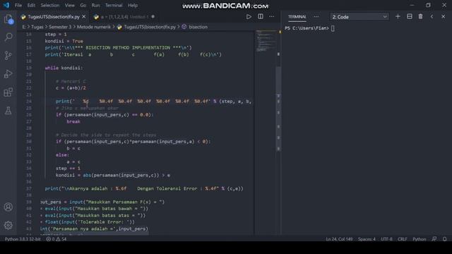 Bisection Method with Python
