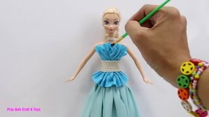 Play Doh Prom Dresses  Disney Princess Moana Elsa Anna Frozen Tiana Belle Mulan Aurora