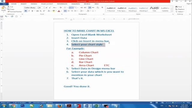 How to Make Graph in MS Excel in 7 Steps for Beginner |Basic MS Excel | Master Designs