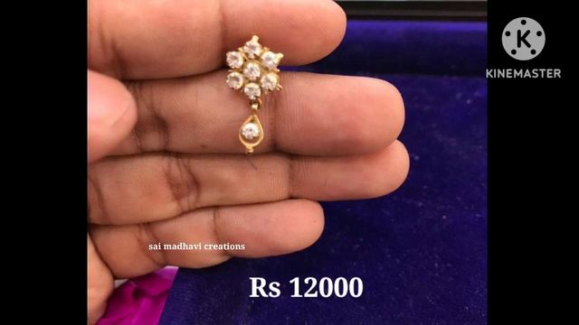 22k small gold earrings with PRICE || small white stone earrings || Pearl gold earrings || смотреть онлайн