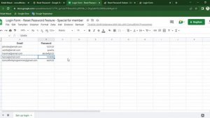 Apps Script - Login Form "Reset Password" (Special for Member)