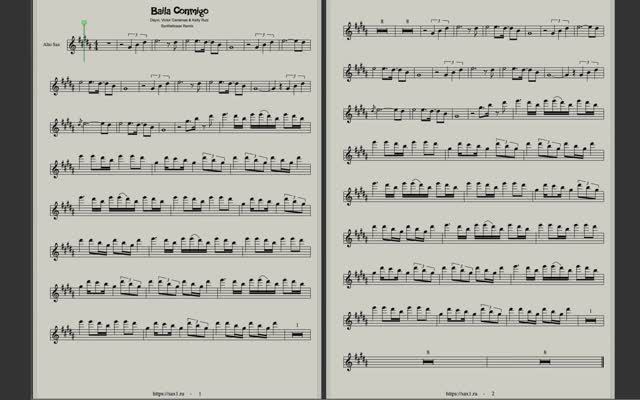 Dayvi, Victor Cardenas, Kelly Ruiz - Baila Conmigo - Backing Track (Syntheticsax) Ноты саксофона