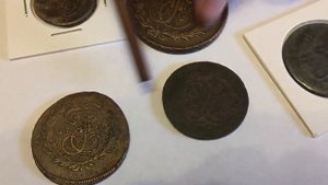 Раритет превратили в обычную монету Царская медь Перечекан 10 копеек 1762 год Барабаны в 5 коп 1764