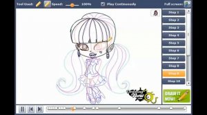 Как нарисовать Чиби Дракулауру Monster High