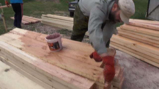 Каркас купольного дома 5. Огне-Био-Защита балок каркаса - Купольный дом в Крыму смотреть онлайн