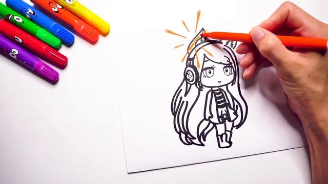 Как нарисовать ГАЧА ЛАЙФ. How to draw gacha life character. Рисунок аниме ГАЧА поэтапно.