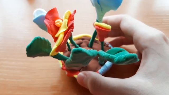 Цветы анютины глазки из воздушного пластилина смотреть онлайн