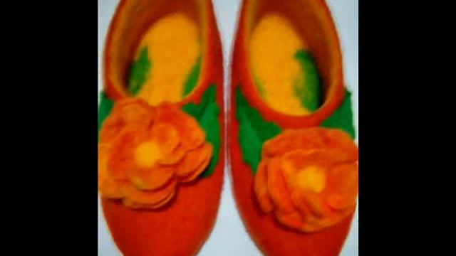 Валяние из шерсти. Мои первые валяные домашние тапочки. смотреть онлайн