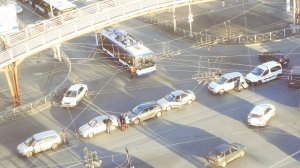 24.11.2018, ДТП из 6 автомобилей на перекрестке пр.Славы и ул.Будапештской