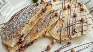 Панкейки с бананом и шоколадом. рецепт приготування в описах