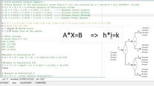 Example: Distillation  Column material balance using Octave or Matlab