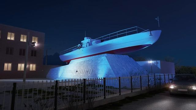Архитектурная подсветка памятника "Бронекатер АК-454" смотреть онлайн