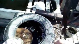 Заготовка для высоких грядок из покрышек
