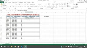 AGE CALCULATION (IN YEARS, MONTHS, DAYS) USING DATEDIF FUNCTION IN EXCEL || MSOFFICE