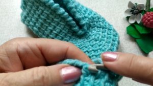 Тапочки ребенку крючком . Тунисское вязание. Мастер- класс.
