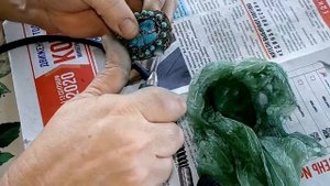 Полировка готовых украшений из медной проволоки,после патинирования.