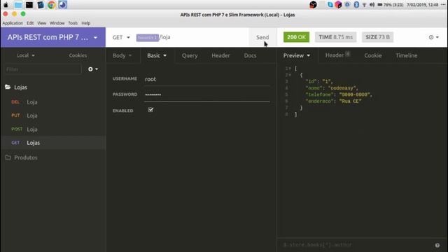 APIs REST com PHP 7 e Slim Framework  - Aula 10 - Parte 1 - Basic Auth