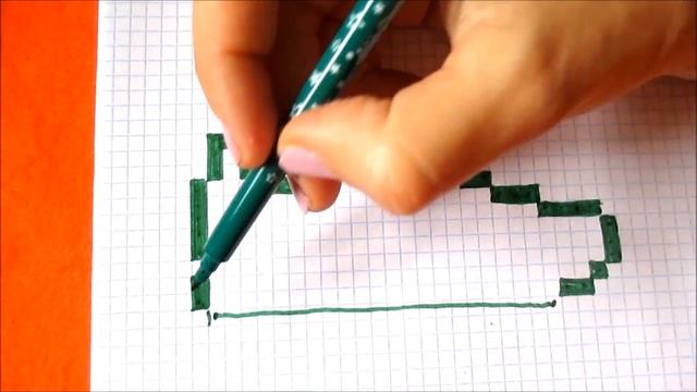 Как рисовать по клеточкам Кроссовок Простые рисунки по клеткам How to Draw Sneaker Simple Pixel Art