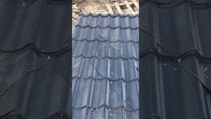 Крыша из обрезков металлочерепицы