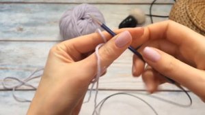 Обратный набор петель // Набор петель для шапки с отворотом