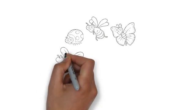 как нарисовать насекомых, how to draw insects, cómo dibujar los insectos смотреть онлайн