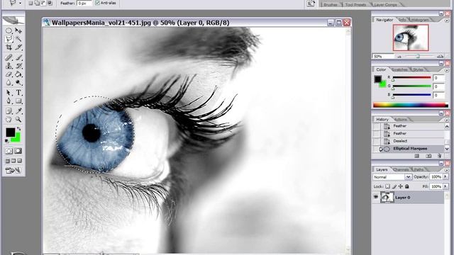 Change Eye color in Photoshop.Как поменять цвет глаз в Фотошопе