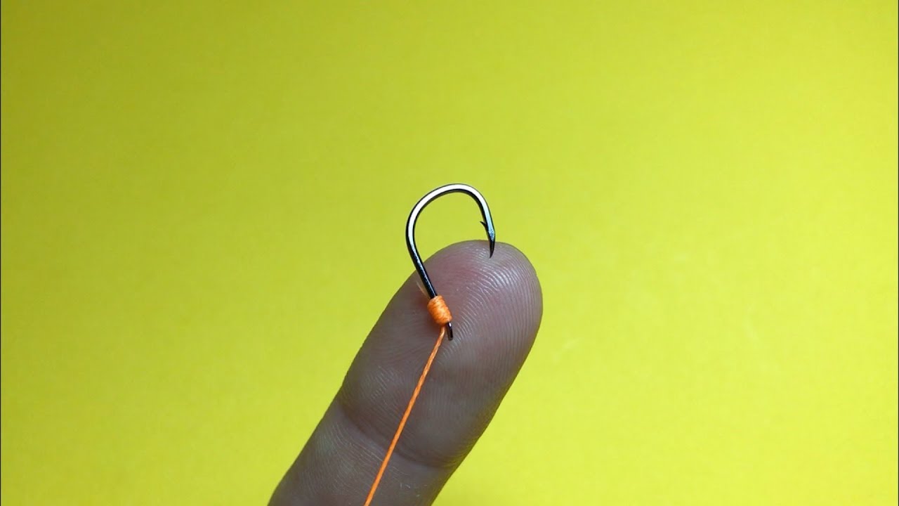 Самый быстрый и лучший способ как привязать крючок без ушка. Как привязать крючок к леске.mp4