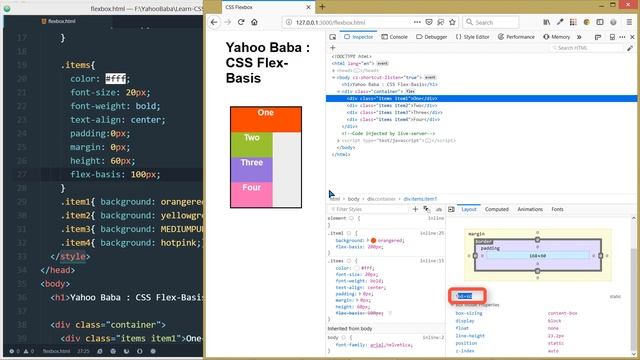 CSS Flexbox Flex-Basis Tutorial in Hindi / Urdu