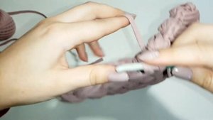 Пышные столбики / Сумка зефирка из трикотажной пряжи