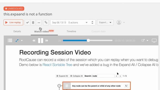 The video replay feature in RootCause смотреть онлайн
