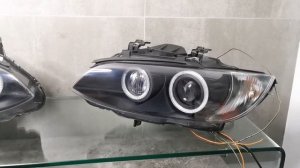 BMW3 E92 E93 + Nowa soczewka + ringi LED + CZARNE WNĘTRZE