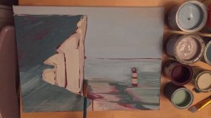 FREE ART Lesson No 14 Seascape with lighthouse Oli Painting. Online art course