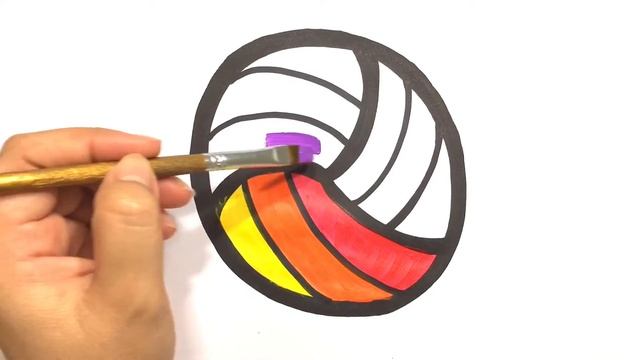 Kак рисовать волейбол | Drawing a volleyball for kids | การวาดและระบายสีวอลเลย์บอล