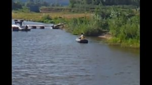 лодочный мотор для резиновой лодки из мотокосилки и болгарки