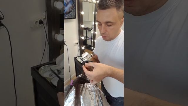 Сложное окрашивание на среднюю длину волос