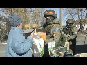 Российские военнослужащие доставили гуманитарную помощь в населенные пункты Киевской области
