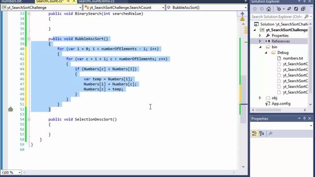 C# Programming Challenge: Searching & Sorting Part 3 linear & binary search, bubble & selection sor смотреть онлайн