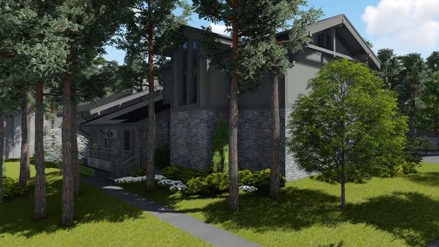 Небольшой уютный дом в стиле Шале с гаражом. смотреть онлайн