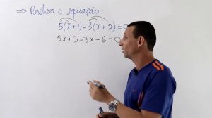 Resolver a equação do 1º grau 5 ( x + 1) - 3 ( x + 2 ) = 0. Matemática básica #basic_maths #algebra