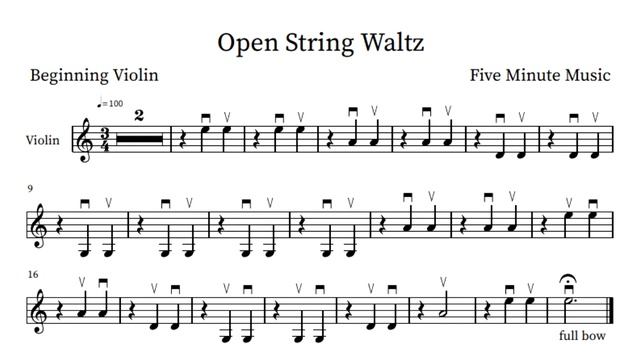 Open String Waltz - Beginning Violin (Sheet Music Play-Along) смотреть онлайн