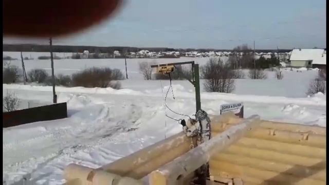 Сборка дома из оцилиндрованного бревна. Часть 3 смотреть онлайн
