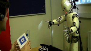 iCub robot learning names of shapes and colours